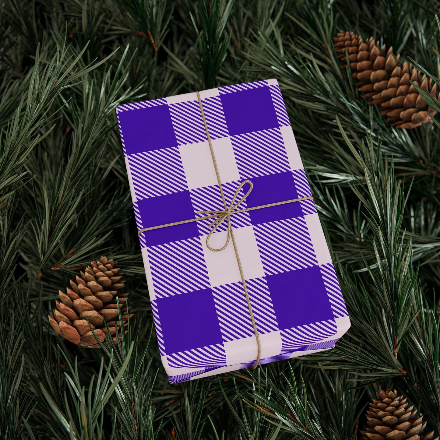 Purple Gingham Wrapping Paper for Special Occasions, Gift Wrap, Birthday Parties, Holidays, Baby Showers, Festive Celebrations