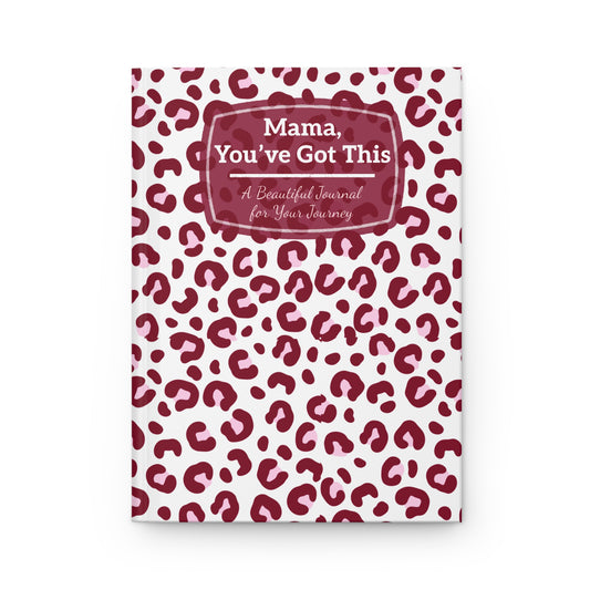 مذكرة بطبعة جلد النمر للأمهات - "ماما، أنتِ قادرة على ذلك" - دفتر ملاحظات جميل بغلاف مقوى