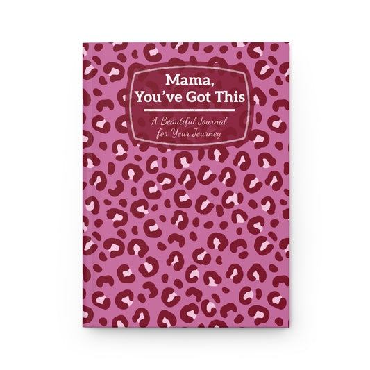 مذكرة بطبعة جلد النمر للأمهات - "ماما، أنتِ قادرة على ذلك" - دفتر ملاحظات جميل بغلاف مقوى