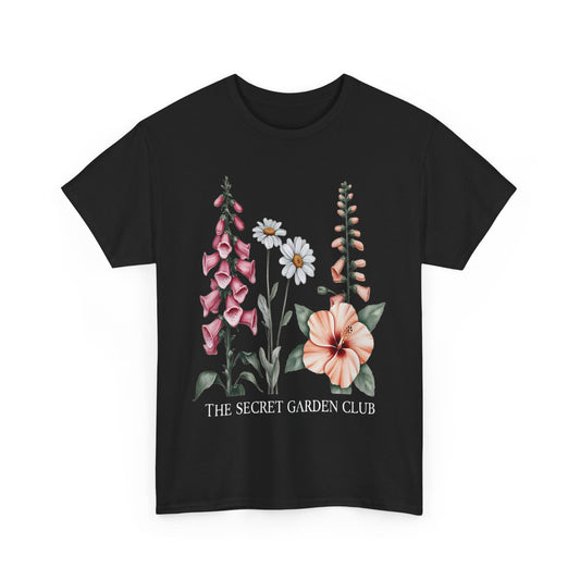 Floral Graphic Tee, The Secret Garden Club Shirt, Nature Lover Gift, Unisex Casual Top, Vintage Style T-Shirt