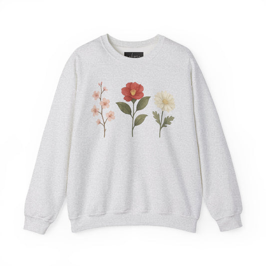 Floral Design Sweatshirt | Cozy Unisex Crewneck | Gift for Her | Spring Fashion | Casual Wear | Eco-Friendly Clothing