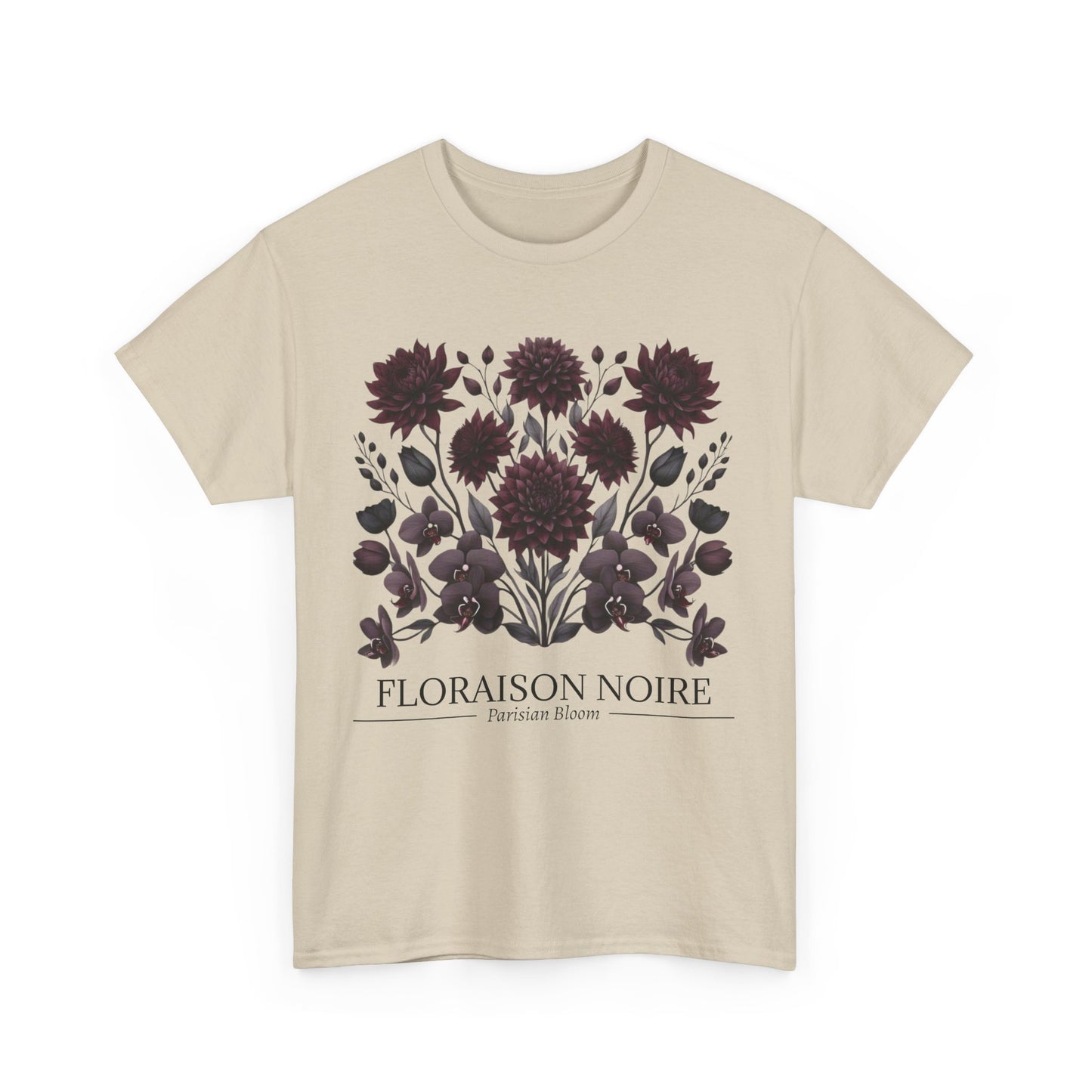 Floral Artwork Unisex Heavy Cotton Tee, Stylish T-Shirt for Garden Lovers, Casual Wear, Gift for Nature Enthusiasts, Floral Print Fashion