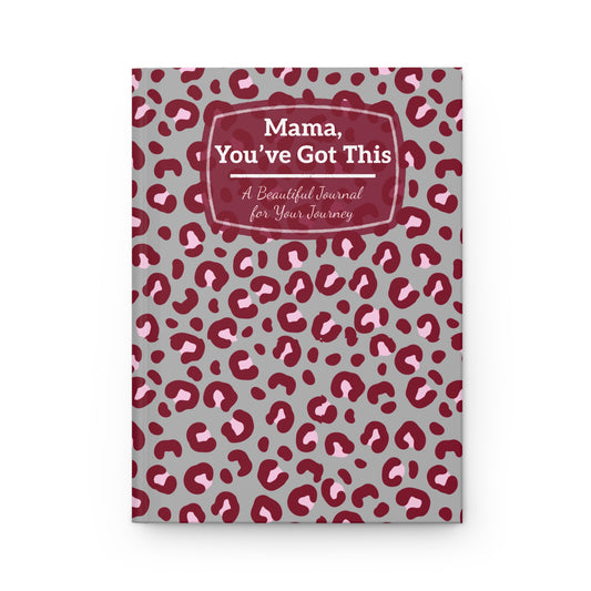 مذكرة بطبعة جلد النمر للأمهات - "ماما، أنتِ قادرة على ذلك" - دفتر ملاحظات جميل بغلاف مقوى