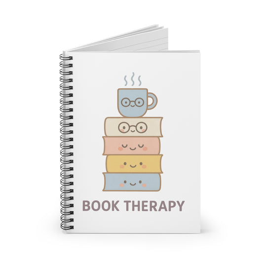 Book Therapy Spiral Notebook | Cute Journal for Book Lovers, Gift for Students, Reading Notes, Writing Ideas, Planner, School Supplies