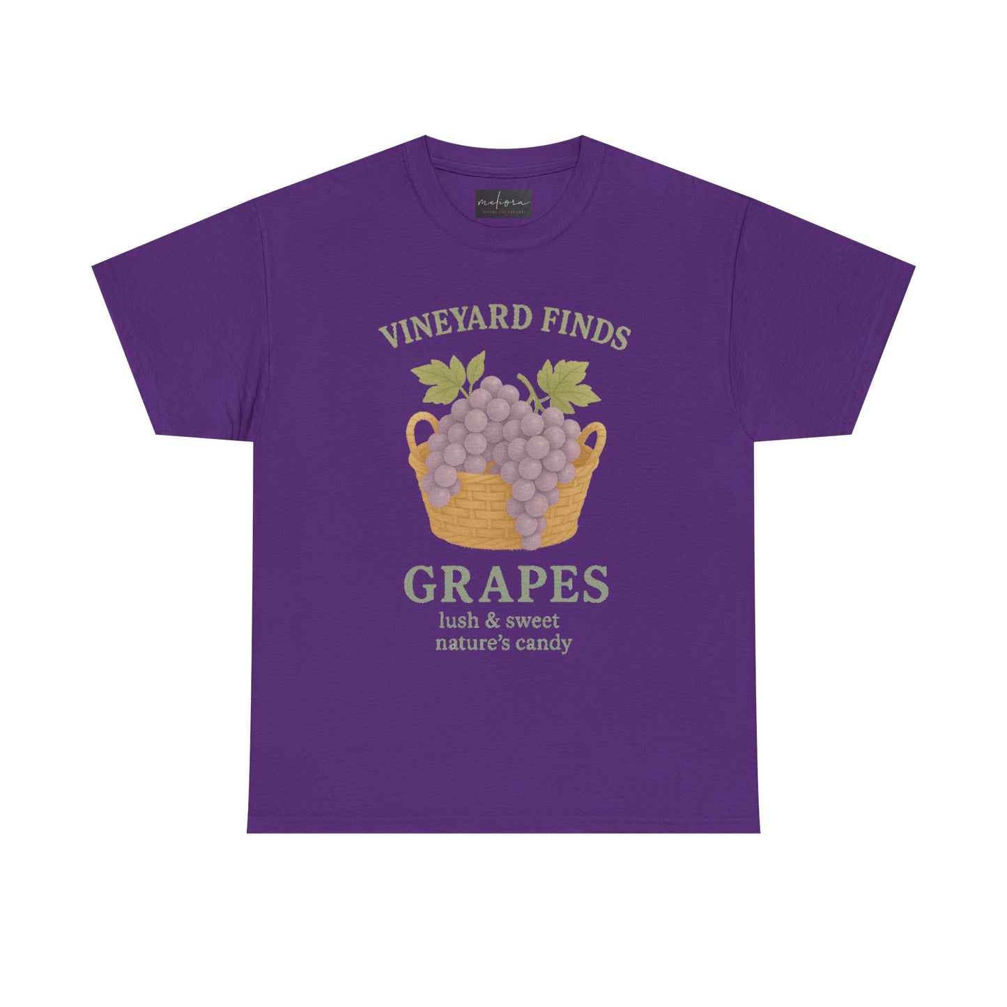 Vineyard Finds Heavy Cotton Tee - Sweet Grapes Design
