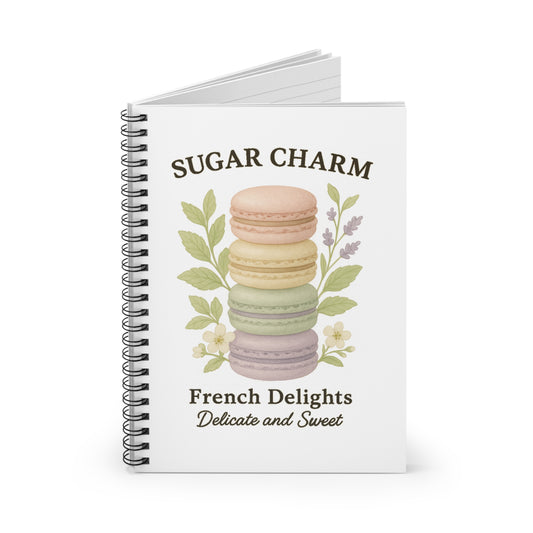 French Macaron Spiral Notebook, Cute Notepad for Baking Lovers, Sweet Gifts for Foodies, Journaling, School Supplies, Kitchen Decor