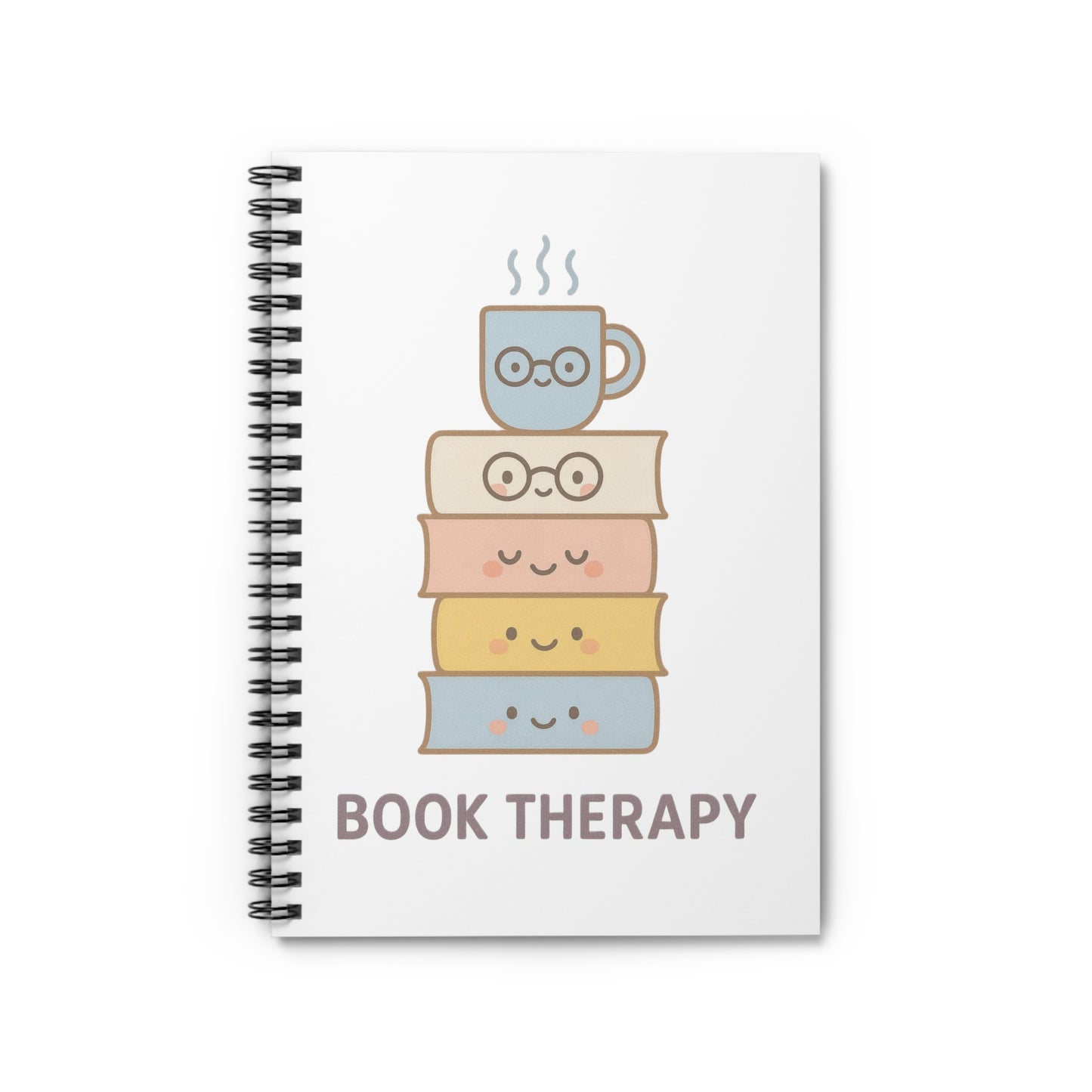 Book Therapy Spiral Notebook | Cute Journal for Book Lovers, Gift for Students, Reading Notes, Writing Ideas, Planner, School Supplies