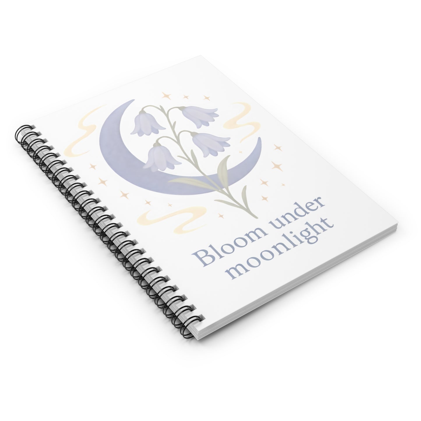 Bloom Under Moonlight Spiral Notebook - Ruled Line for Dreamers