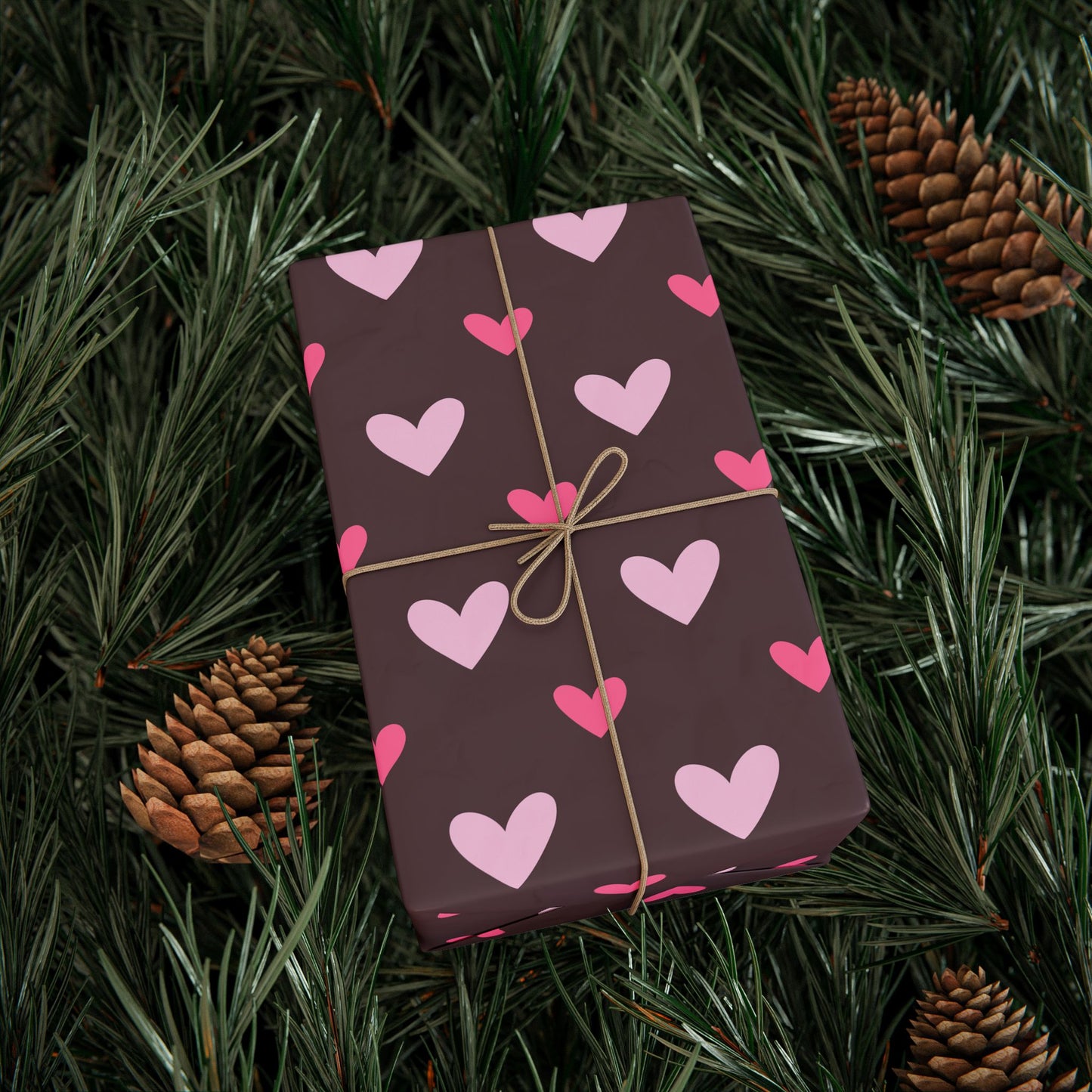 Heart Pattern Wrapping Paper Roll, Valentine's Gift Wrap, Cute Pink Heart Decor, Birthday Party Supplies, Eco-Friendly Wrapping