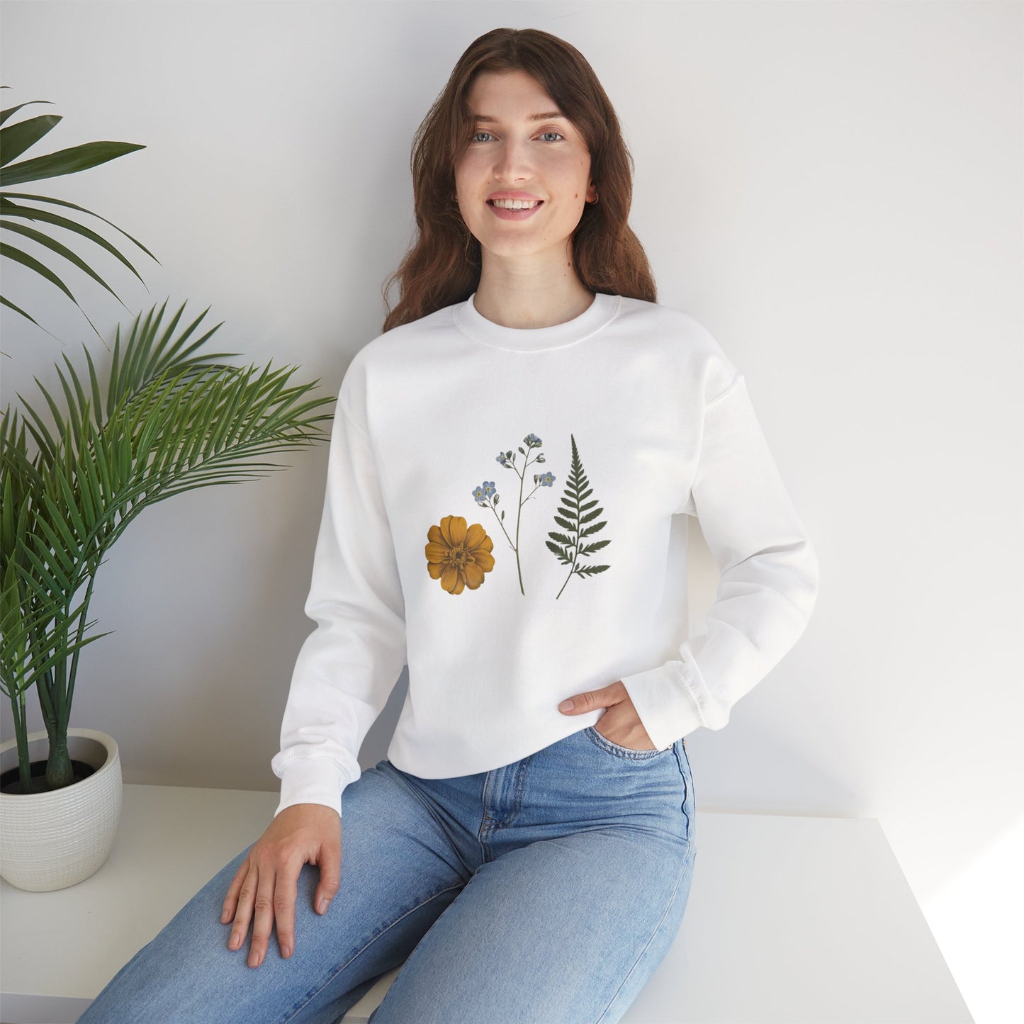 Floral Nature Crewneck Sweatshirt - Cozy Unisex Sweatshirt for Spring, Plant Lover Gift, Casual Outfit, Everyday Wear
