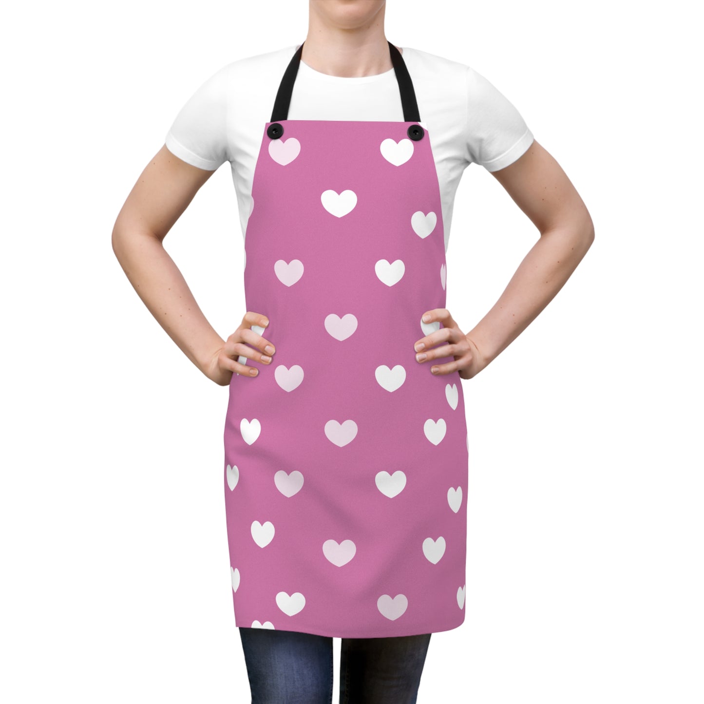 Heart Pattern Yellow Apron | Cute Baking Gift for Home Cooks | Perfect for Mother's Day & Birthdays