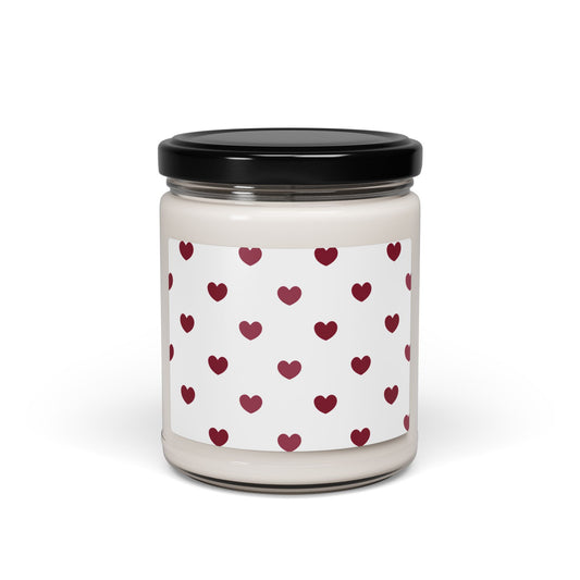 Heart Print Scented Soy Candle - 9oz Decorative Jar for Home Decor & Relaxation