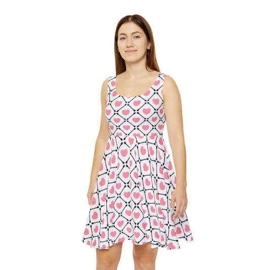 Heart Pattern Women's Skater Dress - Perfect for mother's Day