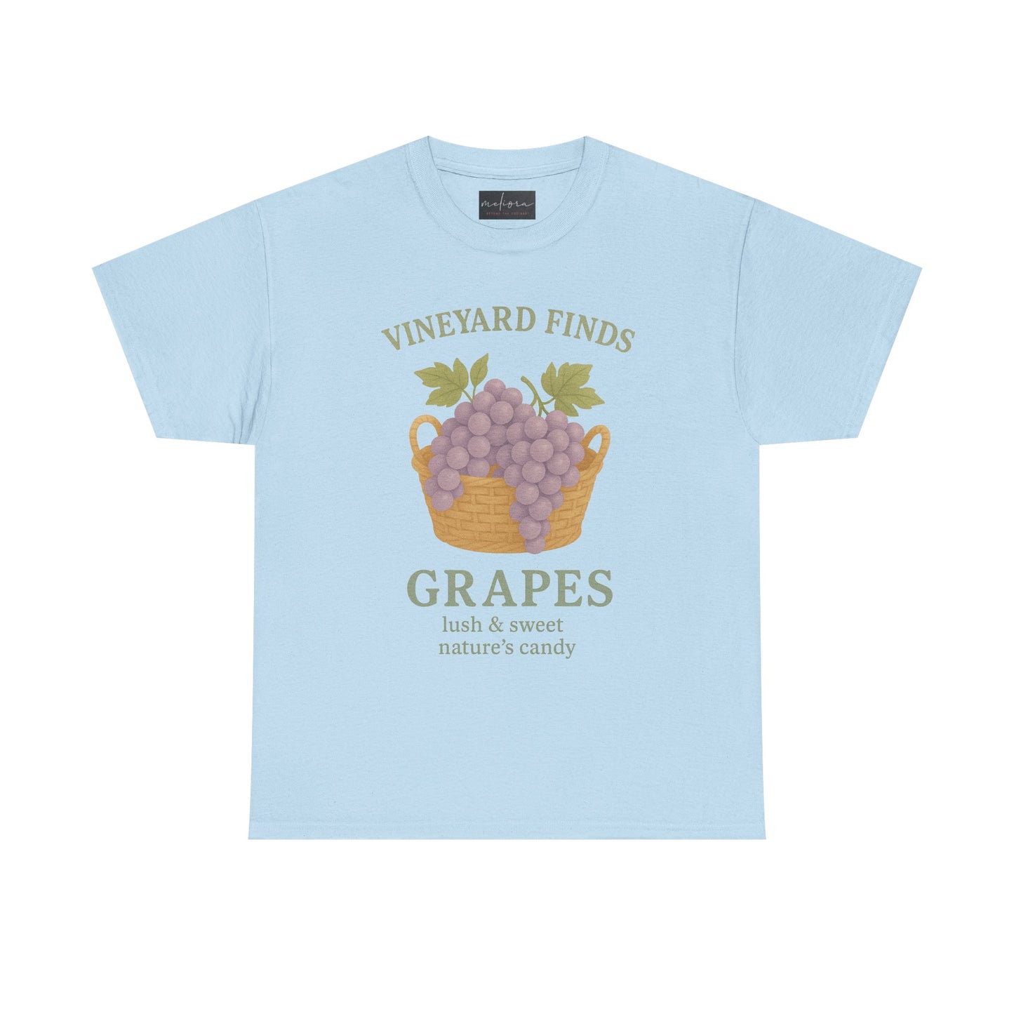 Vineyard Finds Heavy Cotton Tee - Sweet Grapes Design
