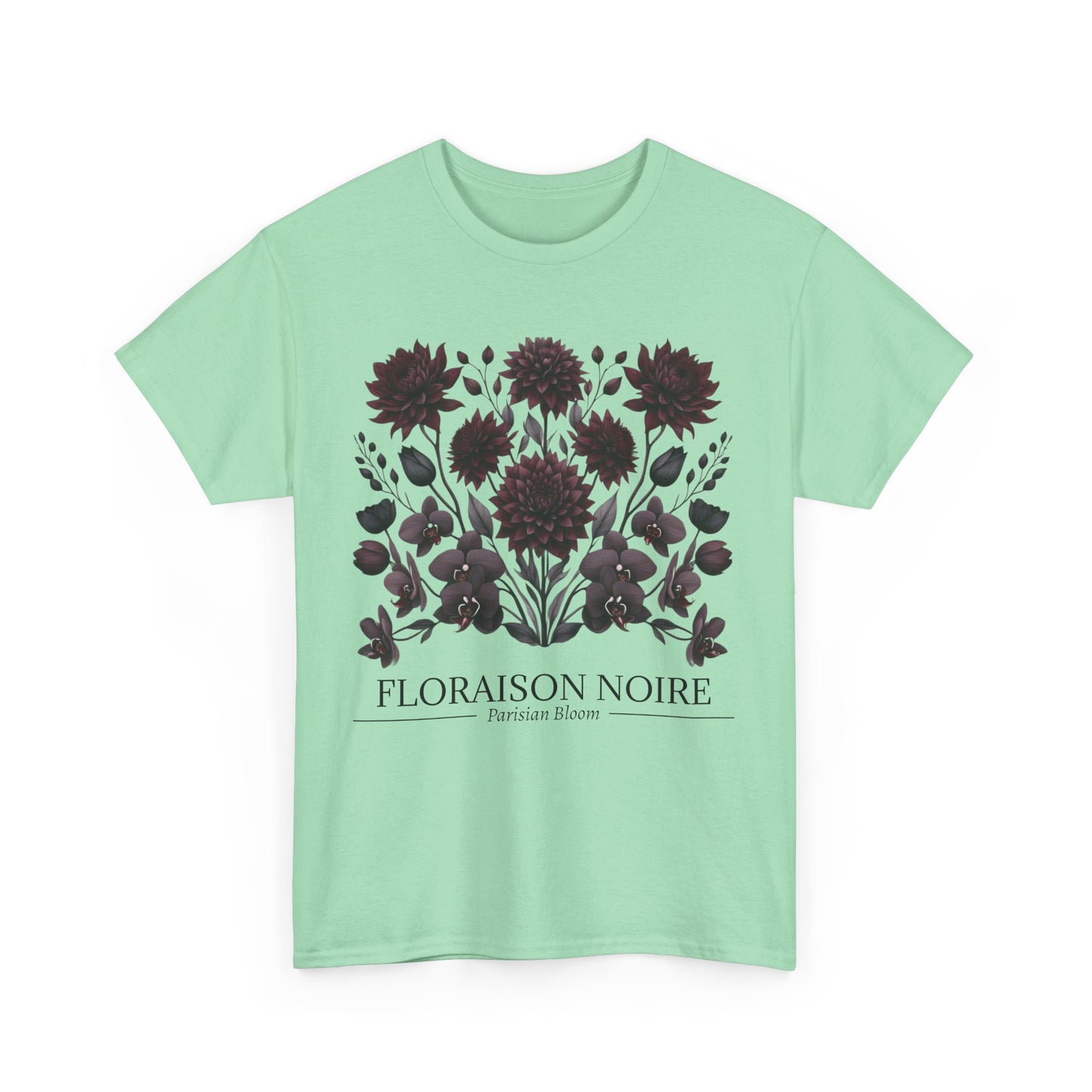 Floral Artwork Unisex Heavy Cotton Tee, Stylish T-Shirt for Garden Lovers, Casual Wear, Gift for Nature Enthusiasts, Floral Print Fashion