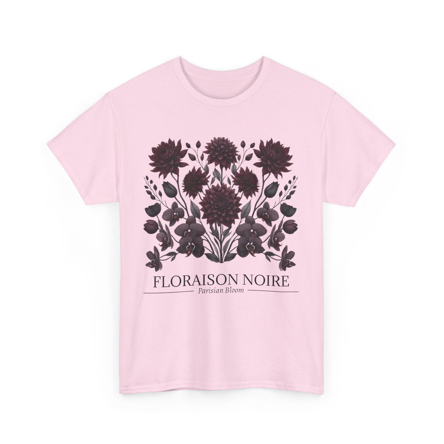 Floral Artwork Unisex Heavy Cotton Tee, Stylish T-Shirt for Garden Lovers, Casual Wear, Gift for Nature Enthusiasts, Floral Print Fashion