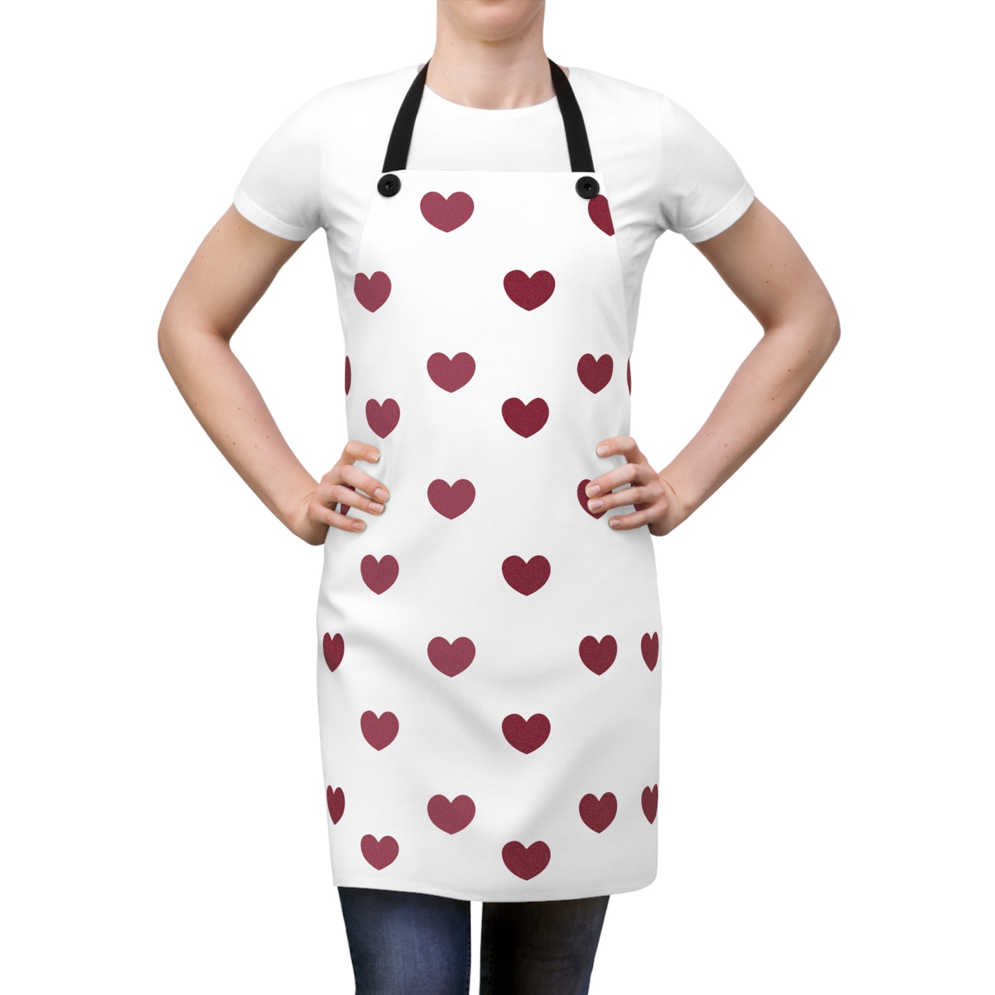 Heart Pattern Yellow Apron | Cute Baking Gift for Home Cooks | Perfect for Mother's Day & Birthdays