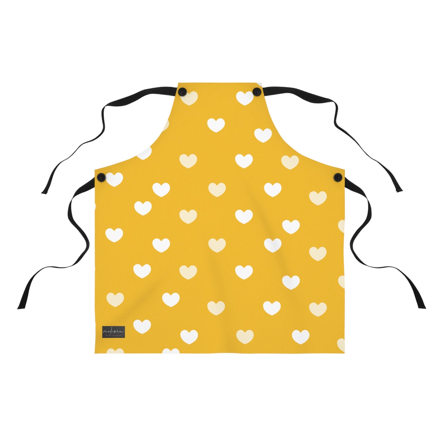 Heart Pattern Yellow Apron | Cute Baking Gift for Home Cooks | Perfect for Mother's Day & Birthdays