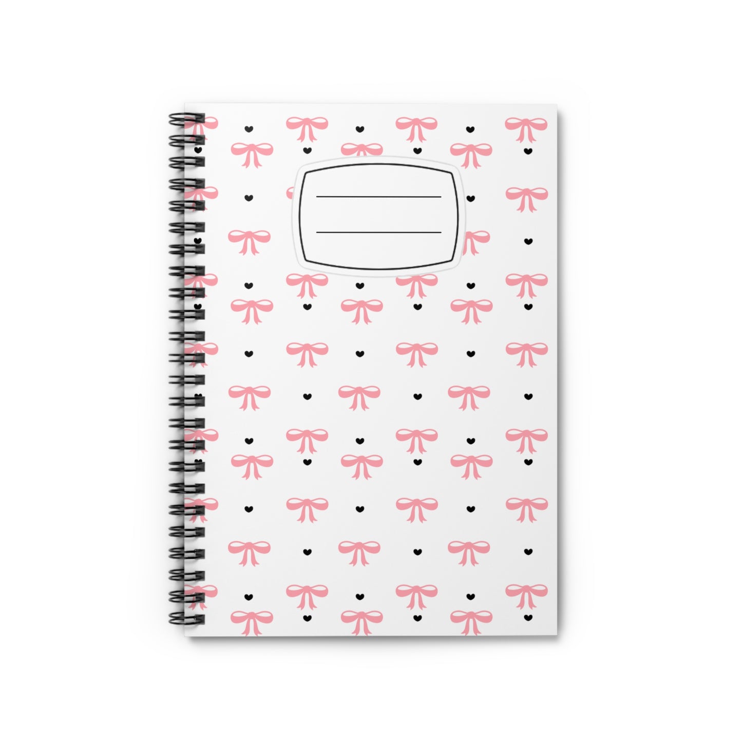 Charming Bow Spiral Notebook - Perfect for journaling, sketching, notes, gifts, back to school