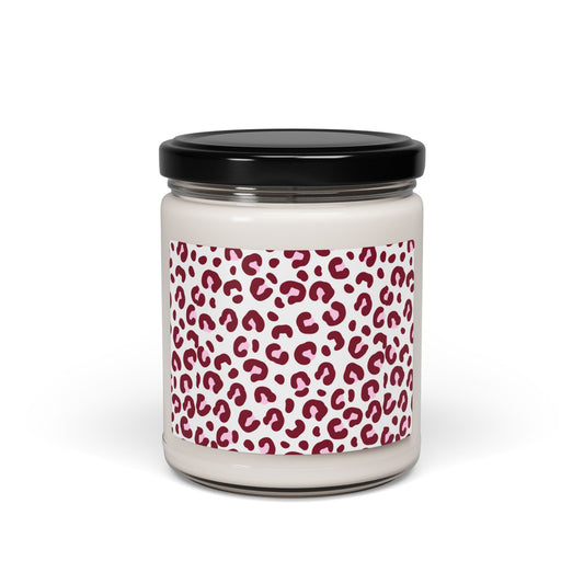 Leopard Print Scented Soy Candle - 9oz Decorative Jar for Home Decor & Relaxation