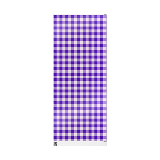 Purple Gingham Wrapping Paper for Special Occasions, Gift Wrap, Birthday Parties, Holidays, Baby Showers, Festive Celebrations