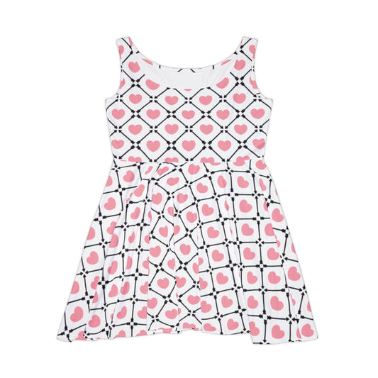 Heart Pattern Women's Skater Dress - Perfect for mother's Day