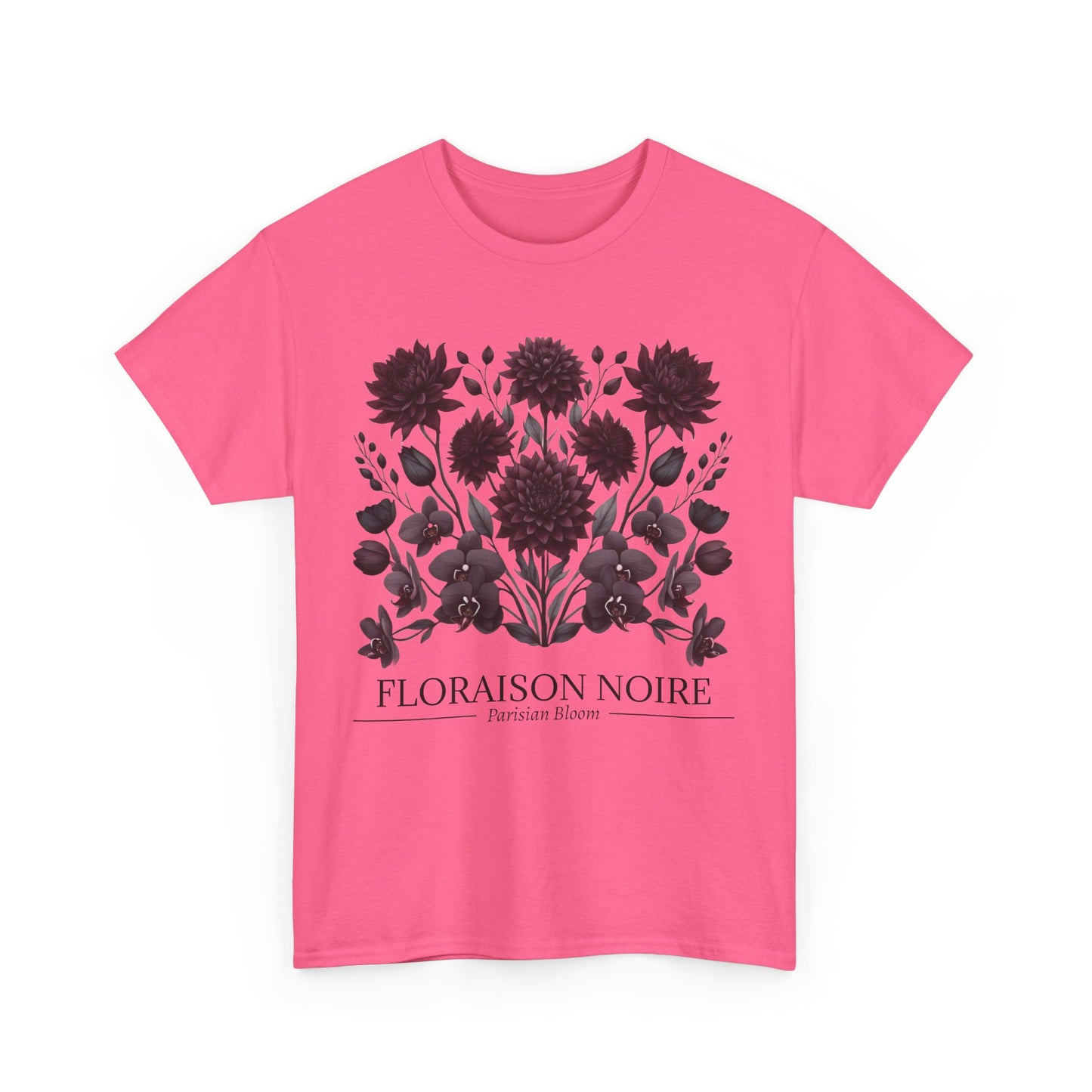 Floral Artwork Unisex Heavy Cotton Tee, Stylish T-Shirt for Garden Lovers, Casual Wear, Gift for Nature Enthusiasts, Floral Print Fashion