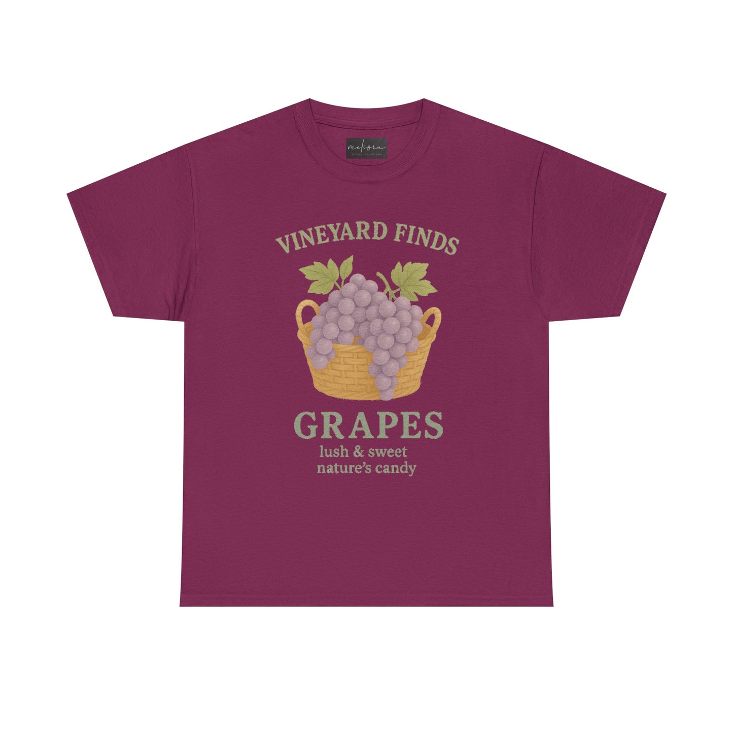 Vineyard Finds Heavy Cotton Tee - Sweet Grapes Design