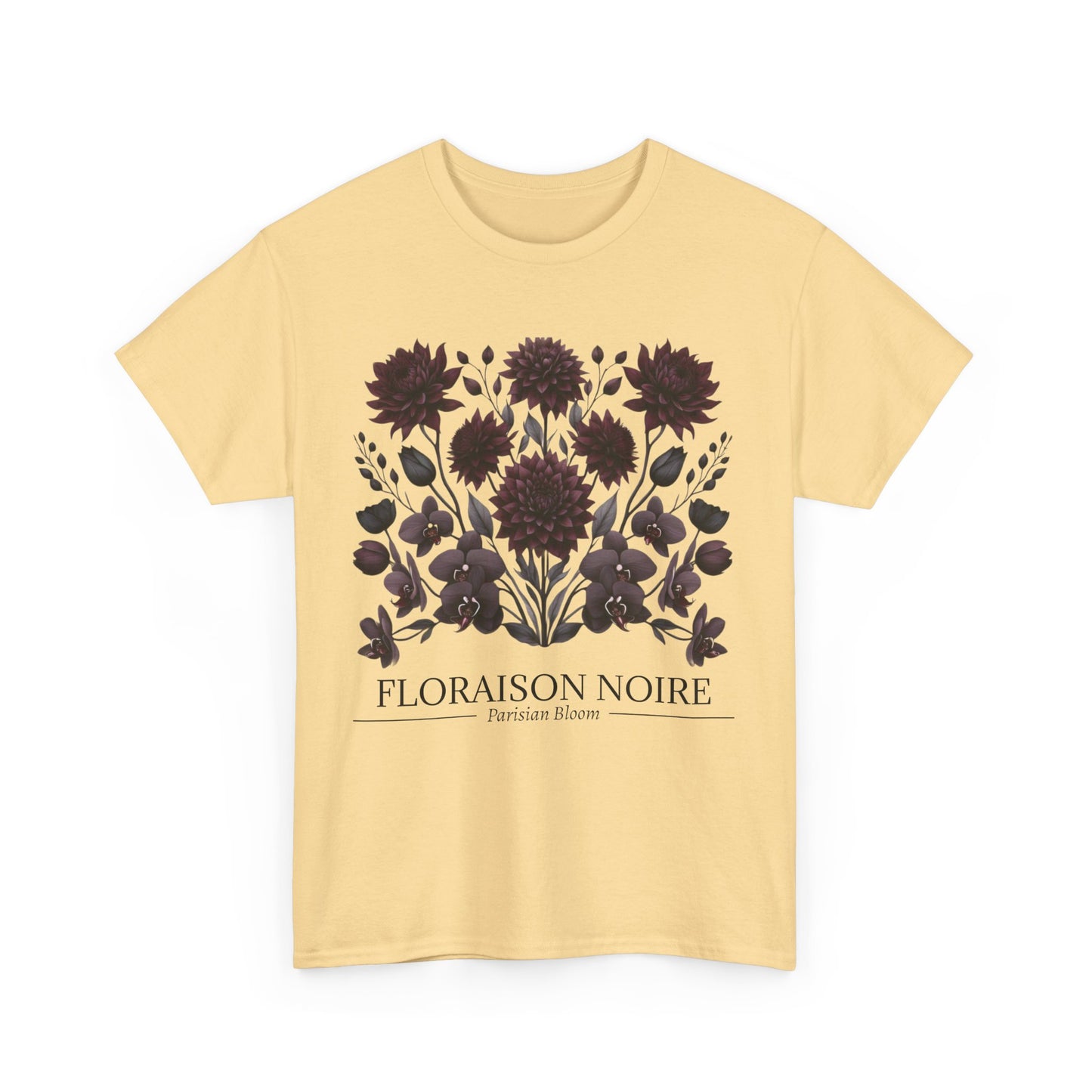 Floral Artwork Unisex Heavy Cotton Tee, Stylish T-Shirt for Garden Lovers, Casual Wear, Gift for Nature Enthusiasts, Floral Print Fashion