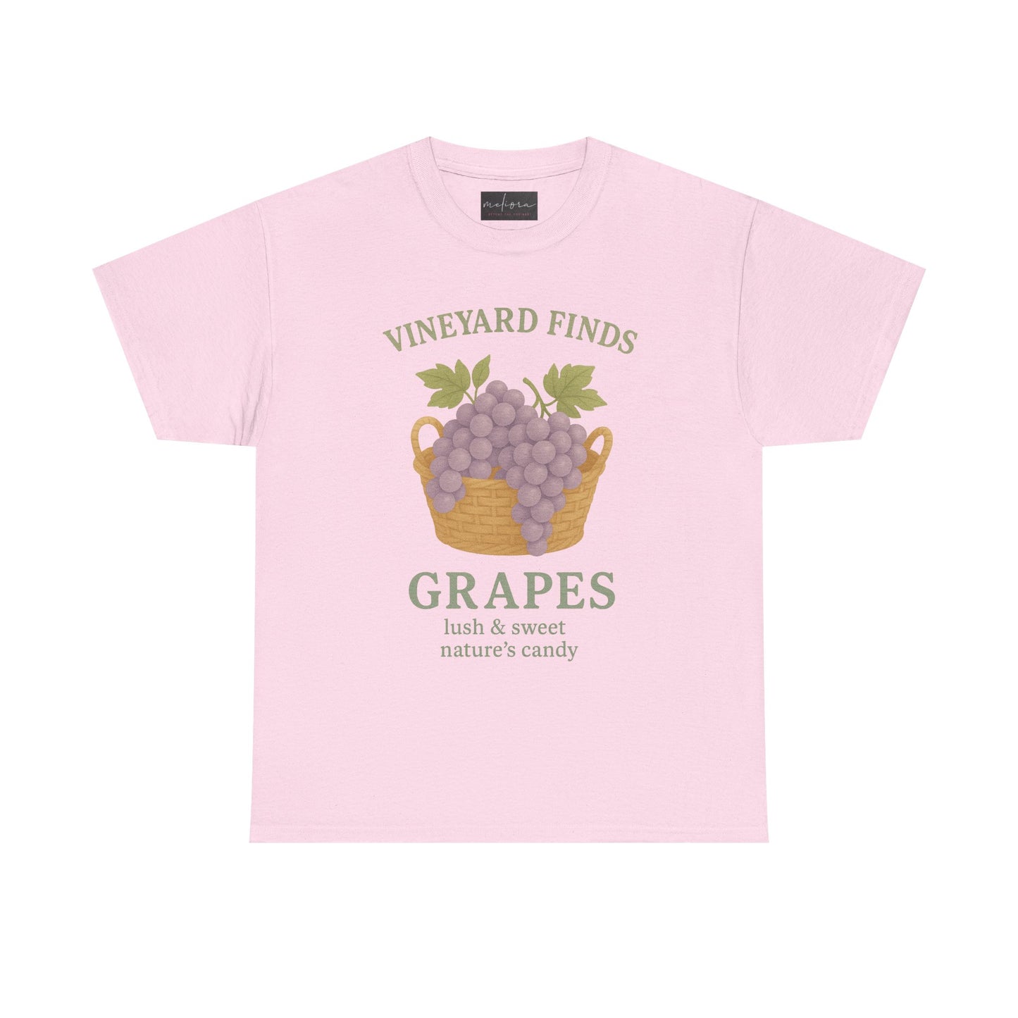 Vineyard Finds Heavy Cotton Tee - Sweet Grapes Design