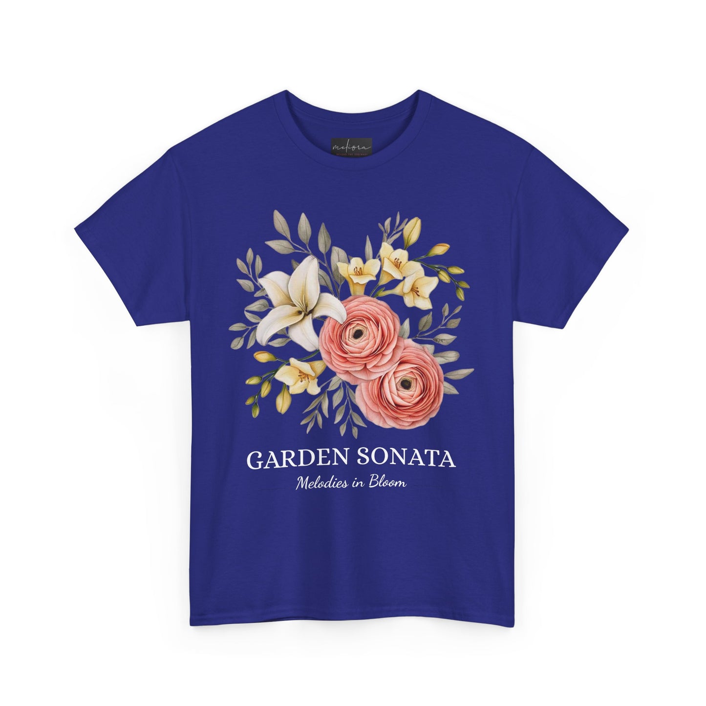 Floral Music Tee - Garden Sonata Shirt, Unisex Floral Tee, Music Lover Gift, Spring Style, Wedding Attire