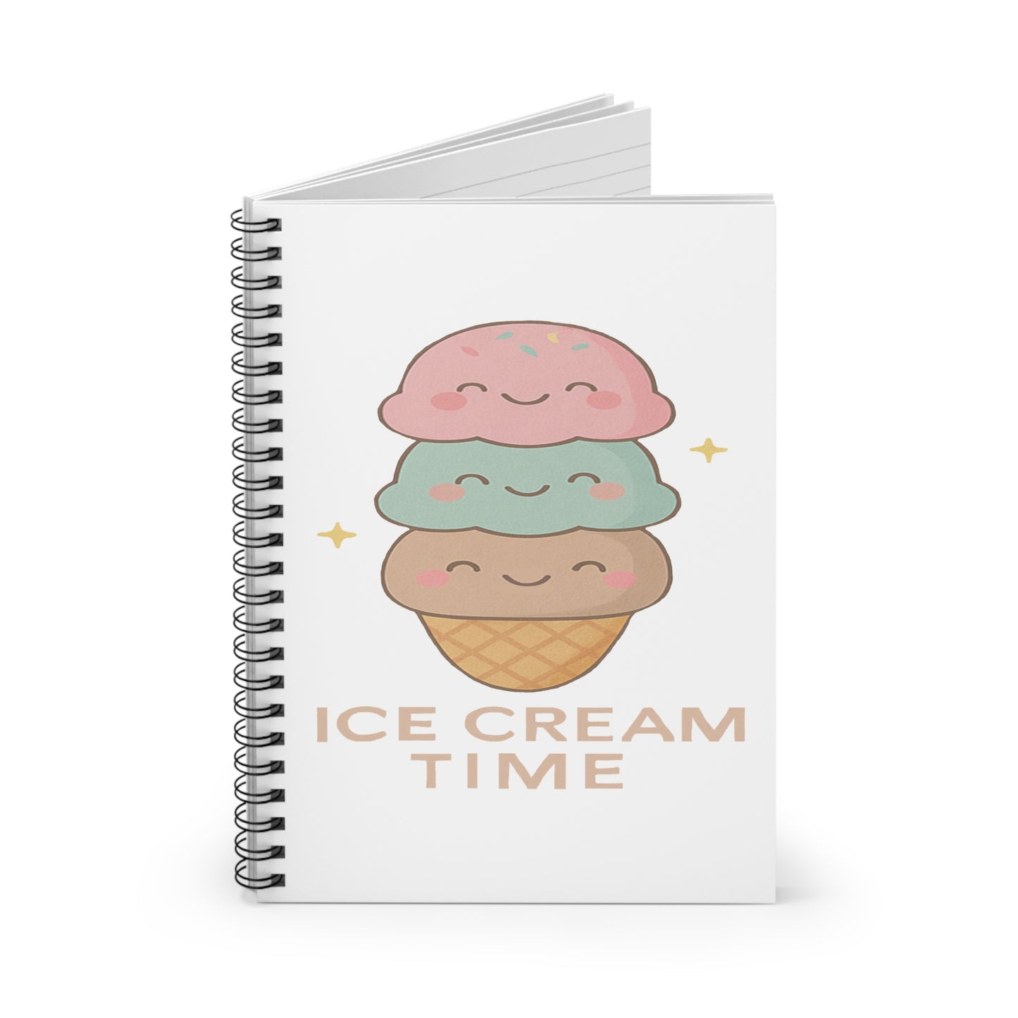 Cute Ice Cream Themed Spiral Notebook - Perfect for Sweet Moments