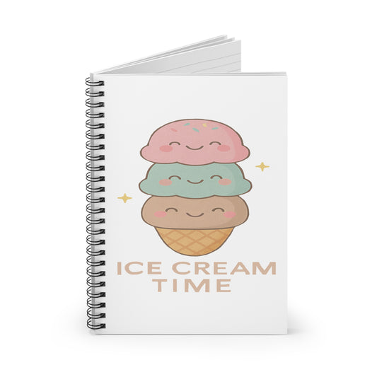 Cute Ice Cream Themed Spiral Notebook - Perfect for Sweet Moments