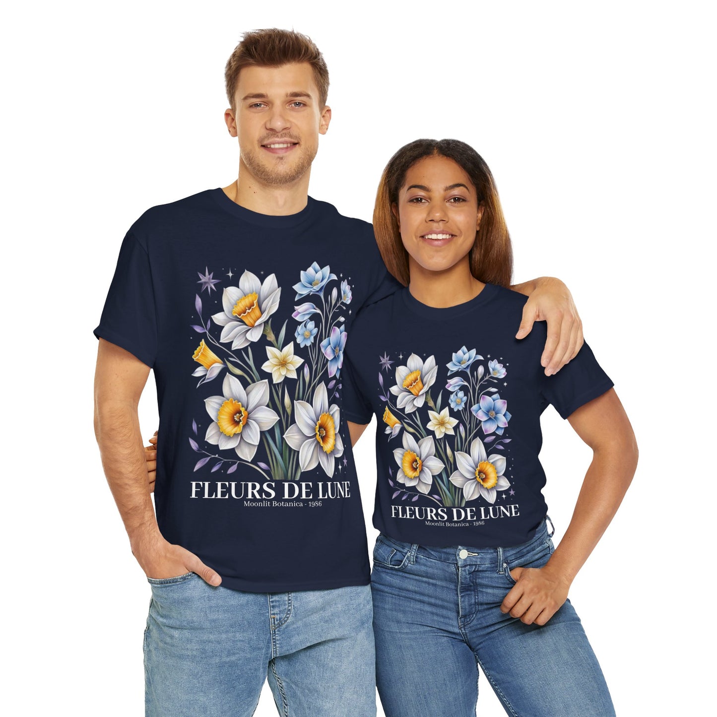 Floral Graphic Tee - Fleurs de Lune, Unisex T-Shirt, Casual Wear, Gift for Garden Lovers, Spring Fashion, Nature Inspired Apparel