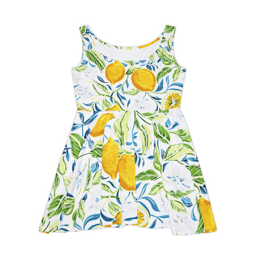 Lemon Print Women's Skater Dress - Versatile Summer Fashion