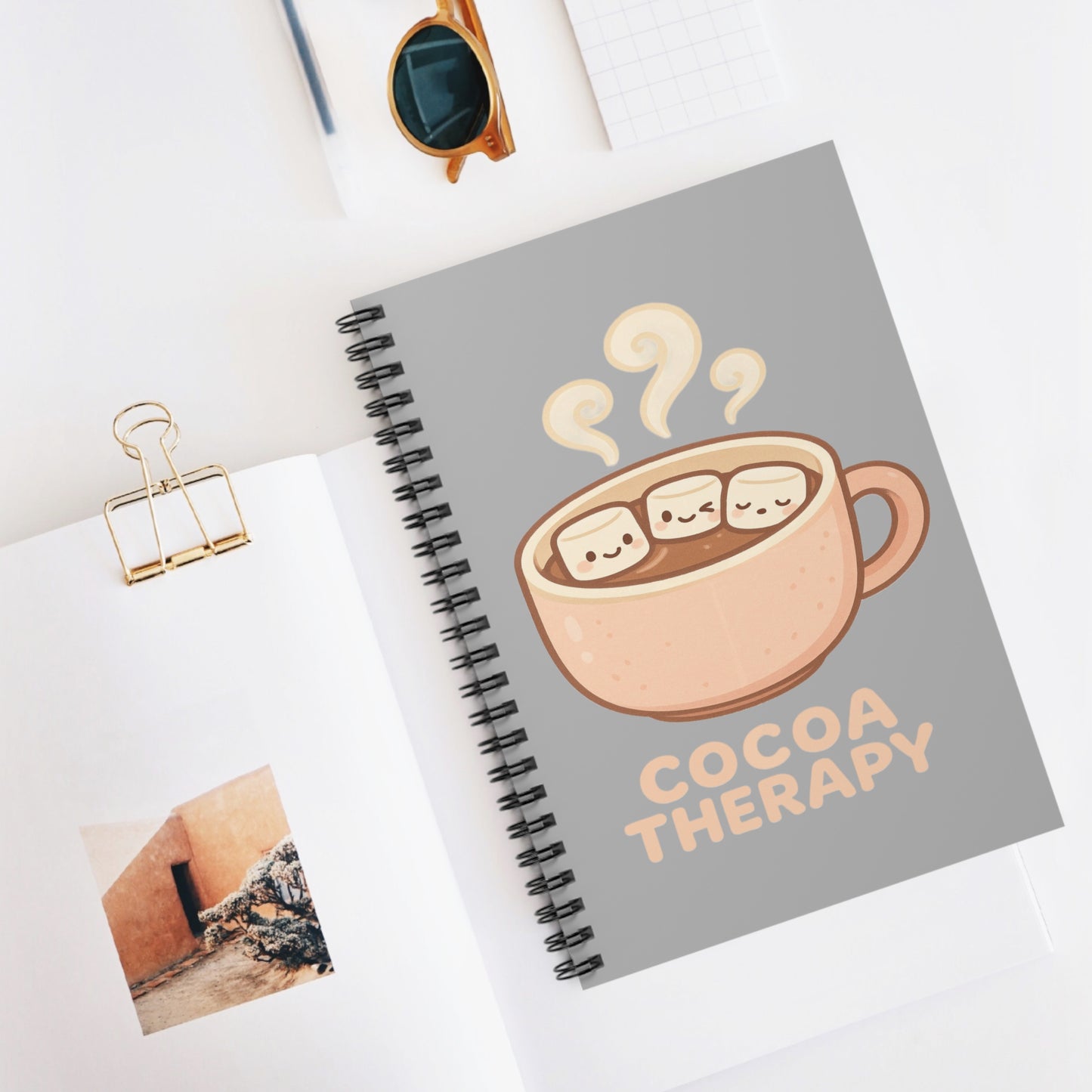 Cocoa Therapy Spiral Notebook - Perfect for Hot Cocoa Lovers, Cute Journal Gift, Cozy Writing, School Supplies, Relaxation Note-taking
