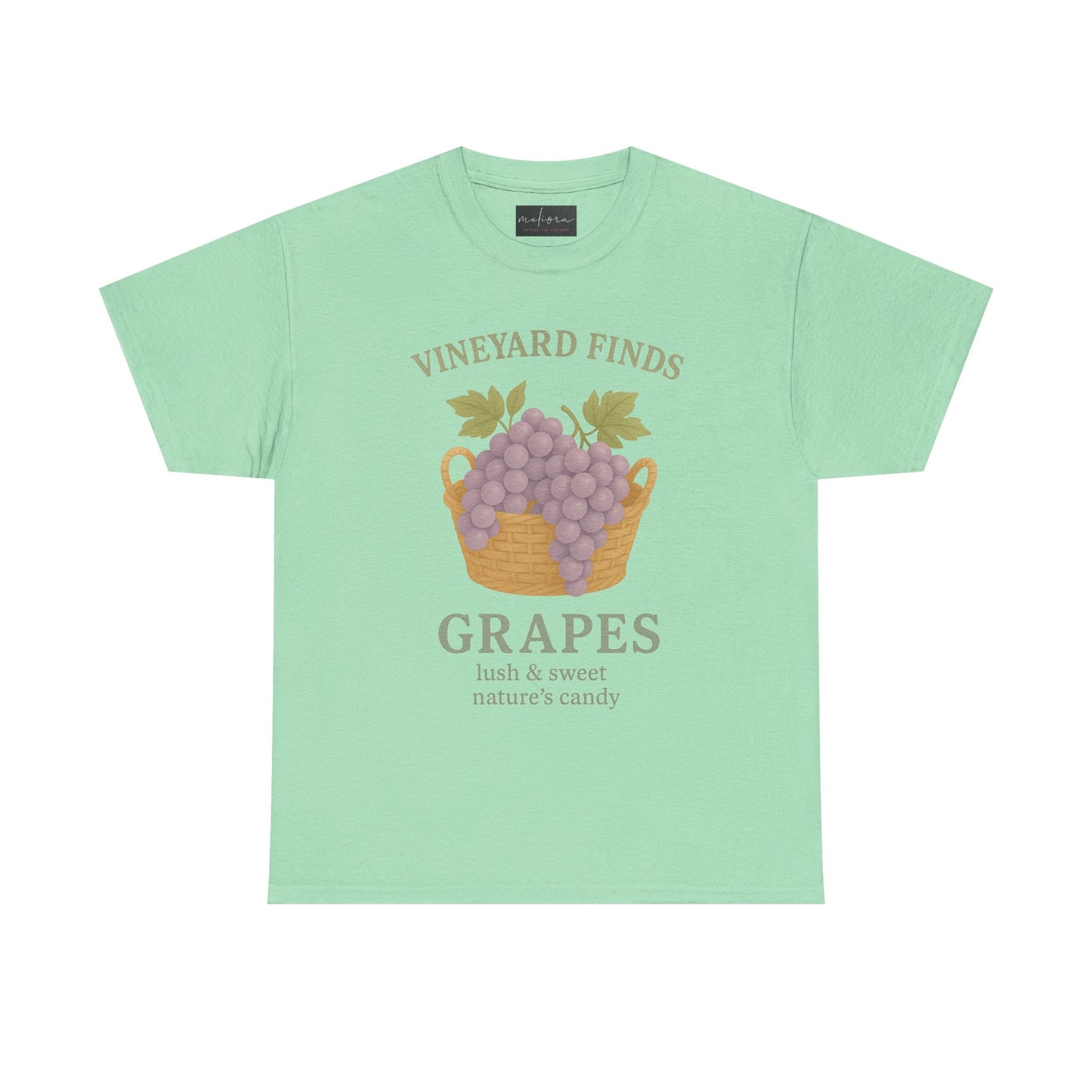 Vineyard Finds Heavy Cotton Tee - Sweet Grapes Design