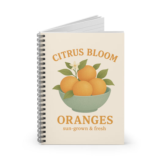 Citrus Bloom Spiral Notebook - Fresh Orange Design for Creative Minds
