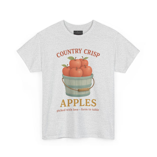 Country Crisp Apples Heavy Cotton Tee - Farm to Table Design