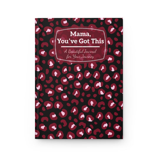 مذكرة بطبعة جلد النمر للأمهات - "ماما، أنتِ قادرة على ذلك" - دفتر ملاحظات جميل بغلاف مقوى