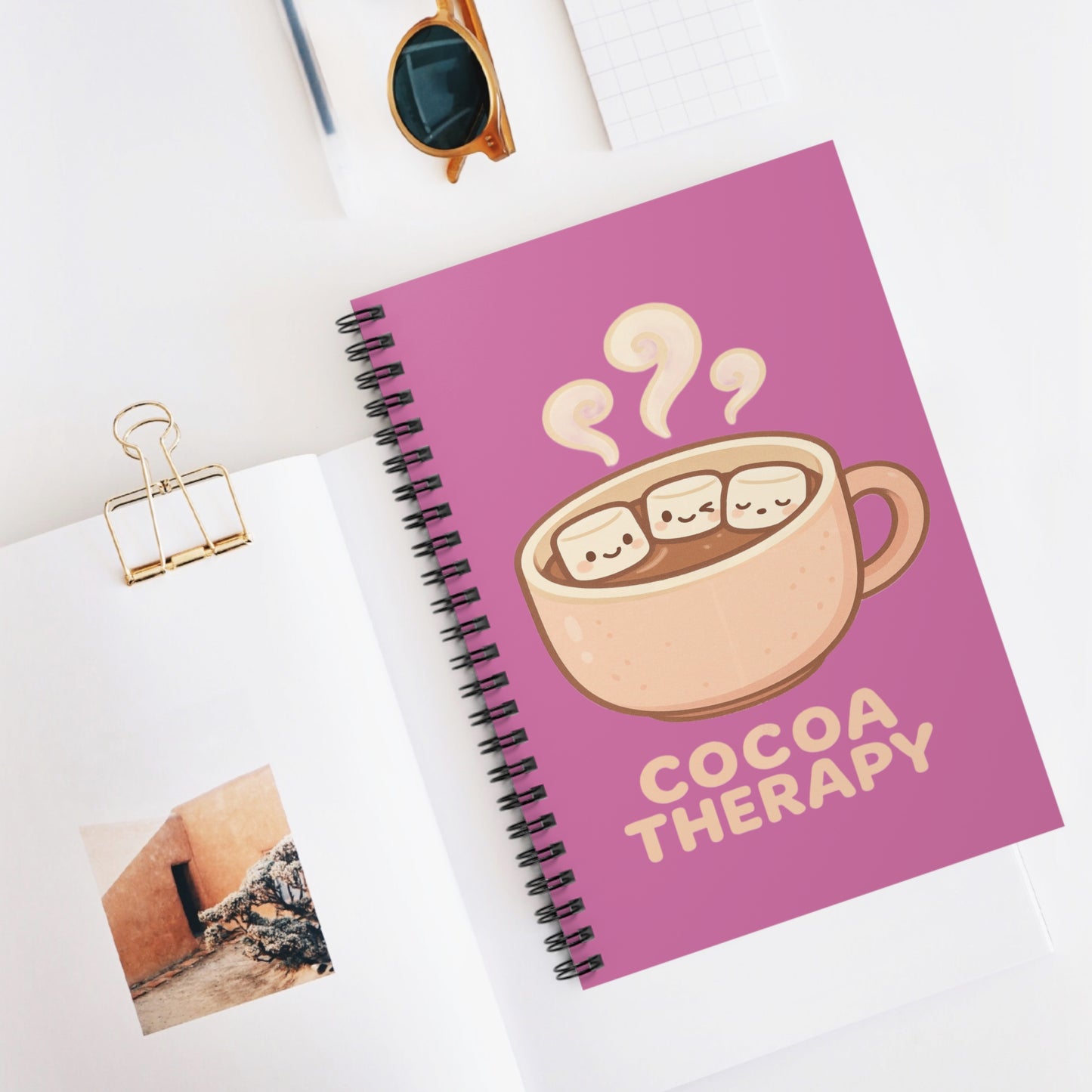 Cocoa Therapy Spiral Notebook - Perfect for Hot Cocoa Lovers, Cute Journal Gift, Cozy Writing, School Supplies, Relaxation Note-taking
