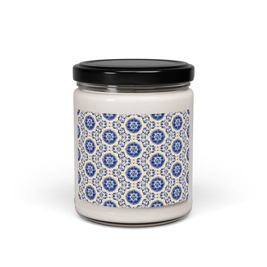 Blue Print Scented Soy Candle - 9oz Decorative Jar for Home Decor & Relaxation