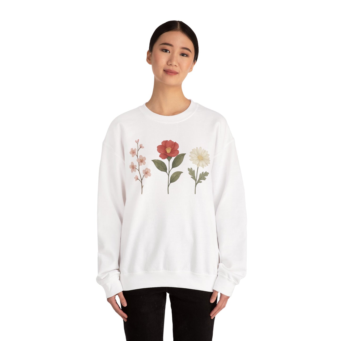 Floral Design Sweatshirt | Cozy Unisex Crewneck | Gift for Her | Spring Fashion | Casual Wear | Eco-Friendly Clothing