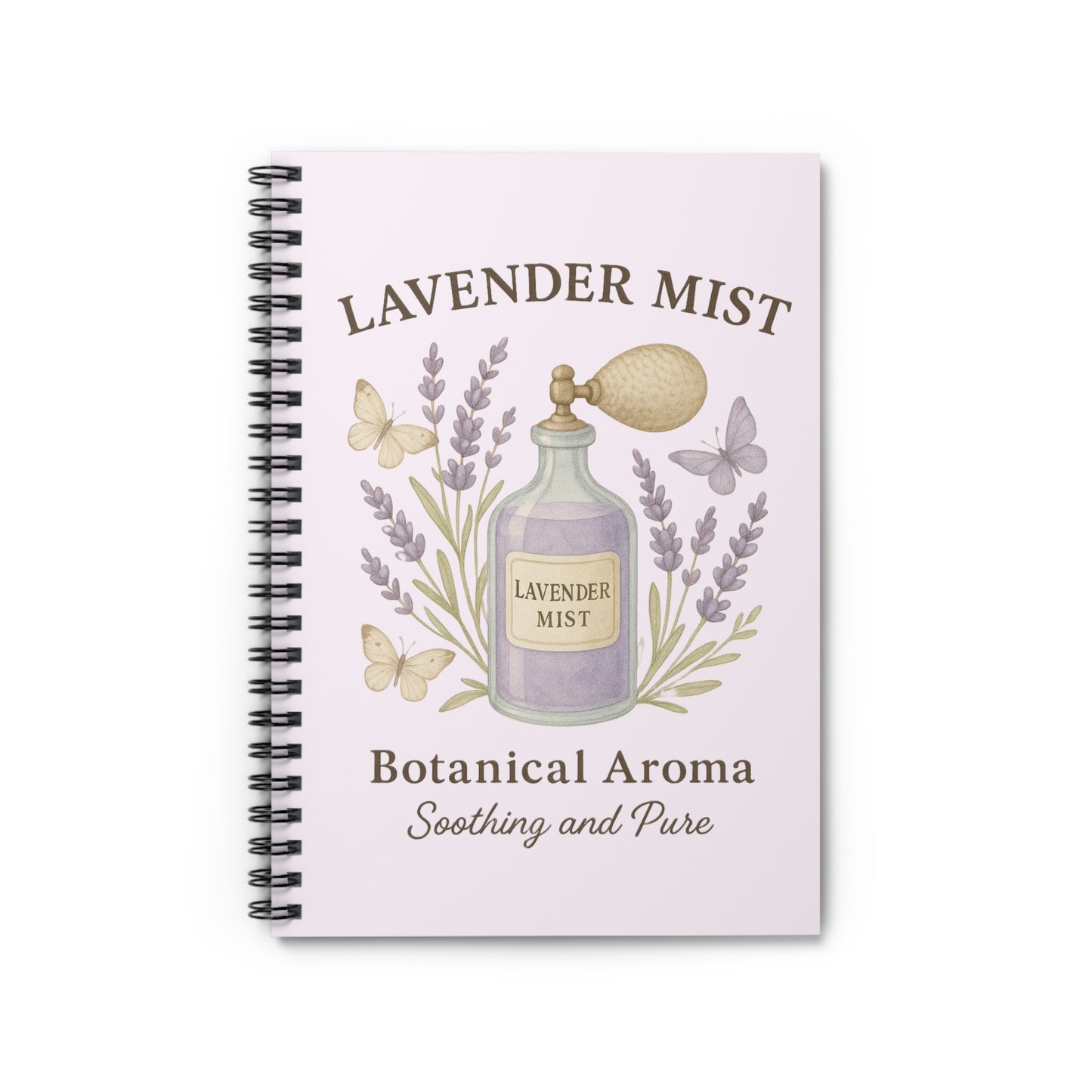 Lavender Mist Spiral Notebook - Botanical Aroma, Floral Journal, Gift for Writers, Soothing Stationery, Nature Lovers, Lavender Decor