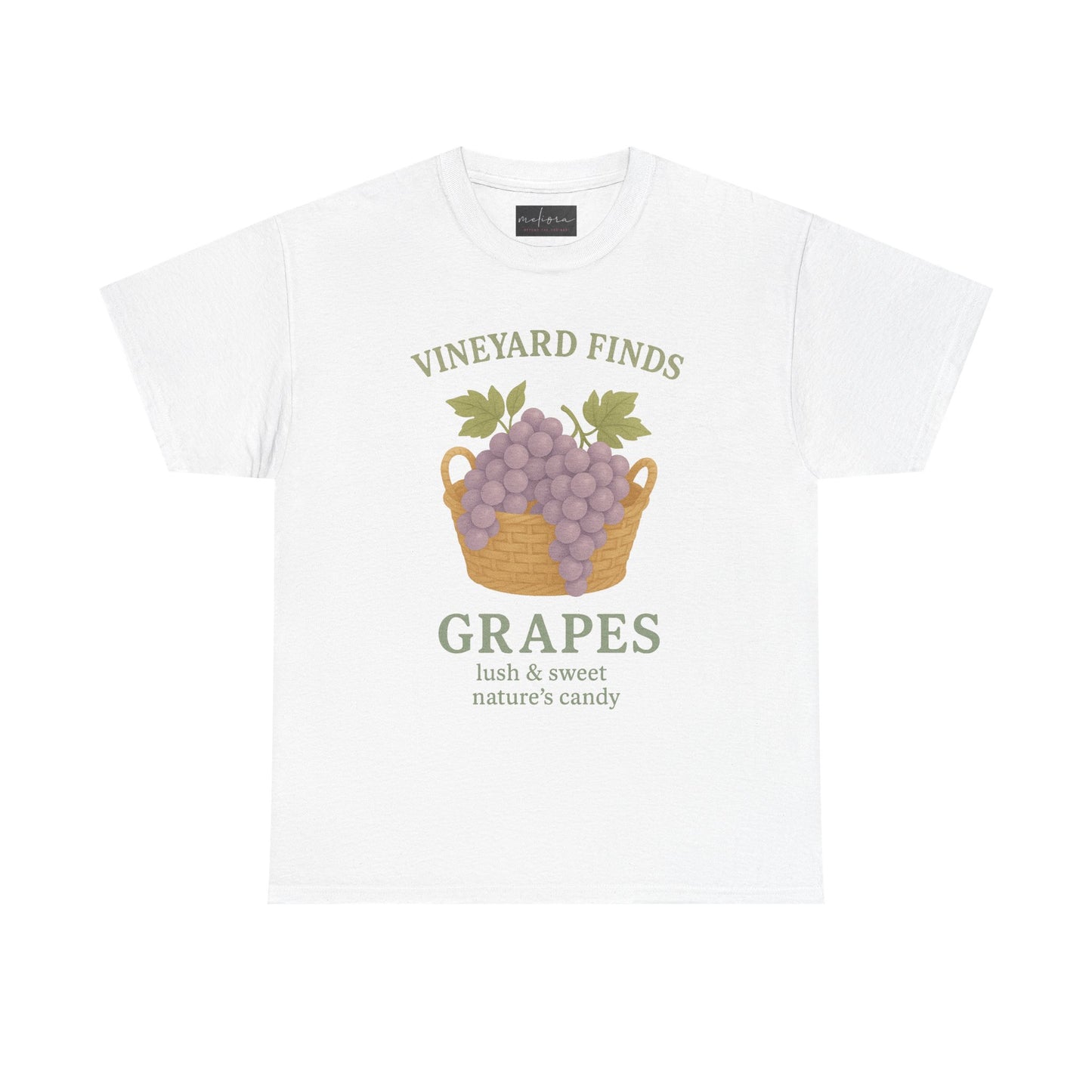 Vineyard Finds Heavy Cotton Tee - Sweet Grapes Design