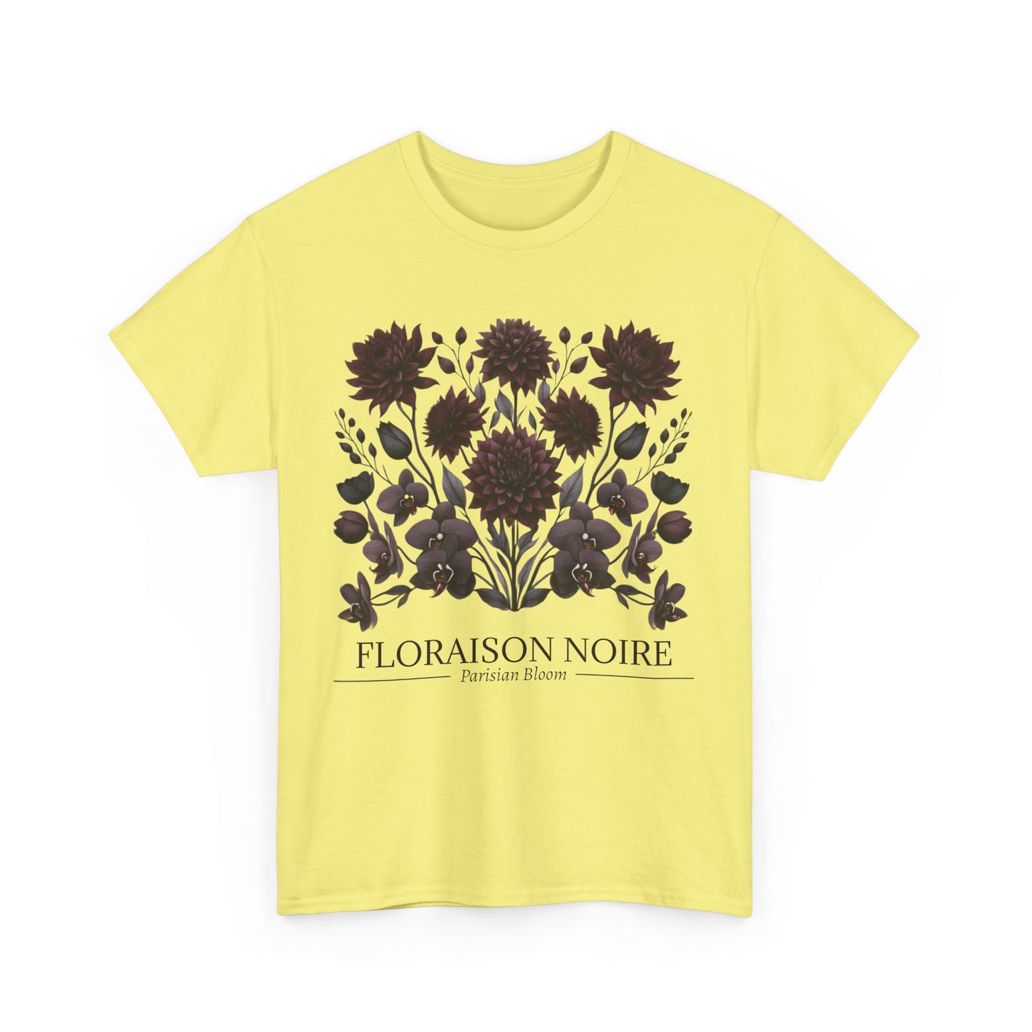 Floral Artwork Unisex Heavy Cotton Tee, Stylish T-Shirt for Garden Lovers, Casual Wear, Gift for Nature Enthusiasts, Floral Print Fashion