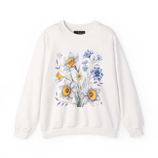 Floral Crewneck Sweatshirt | Cozy Gift for Garden Lovers, Spring Fashion, Casual Wear, Lounging at Home, Eco-Friendly Apparel