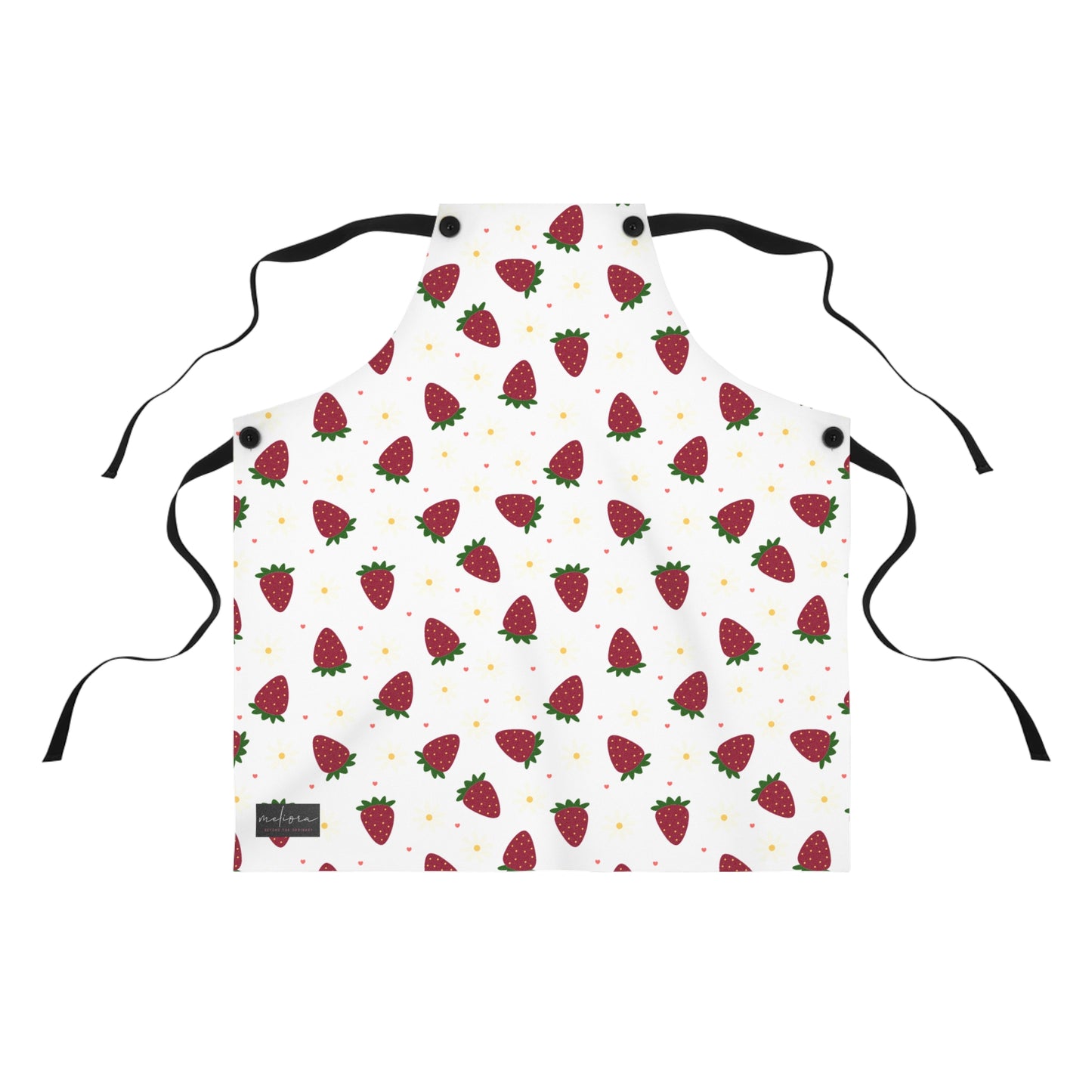 Cute Strawberry Print Kitchen Apron for Baking and Cooking