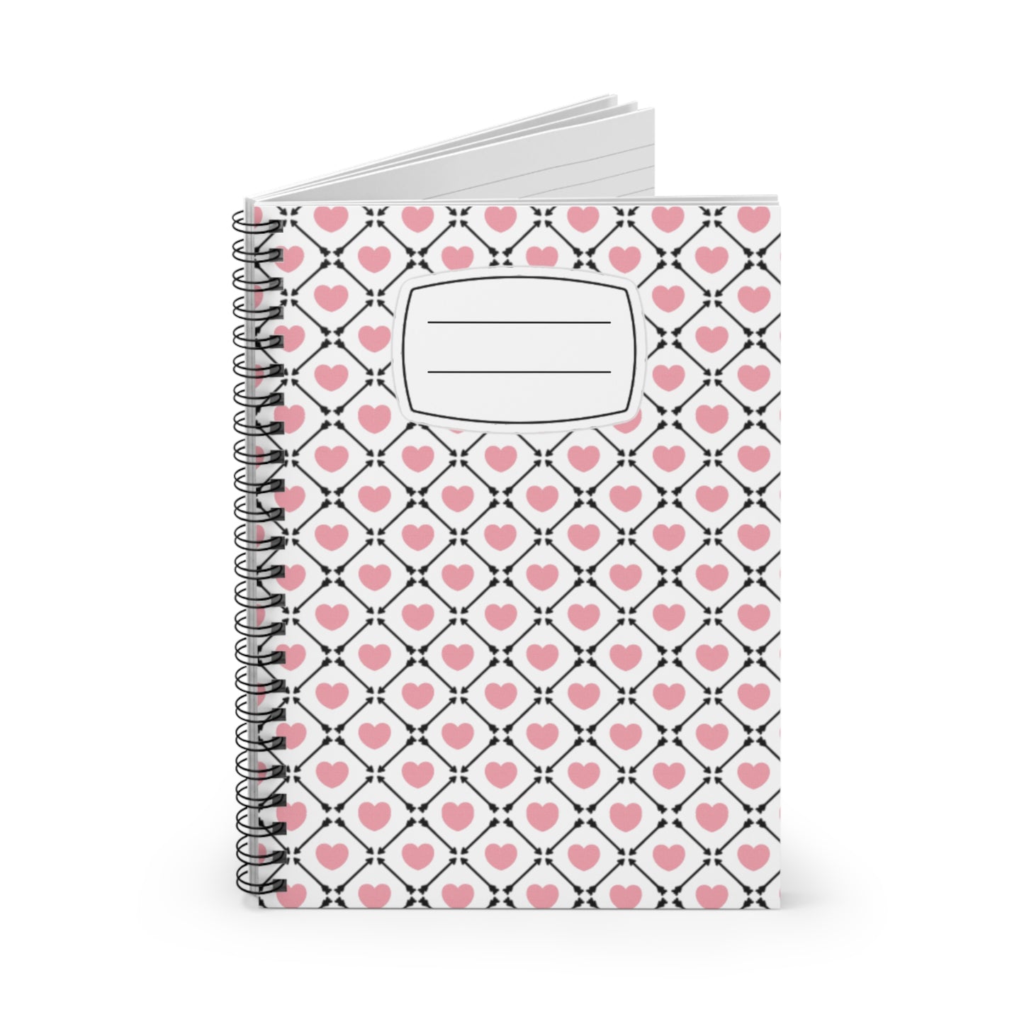 Heart-Patterned Spiral Notebook for Sweet Notes, Journaling, Back to School, Gift for Her, Cute Stationery