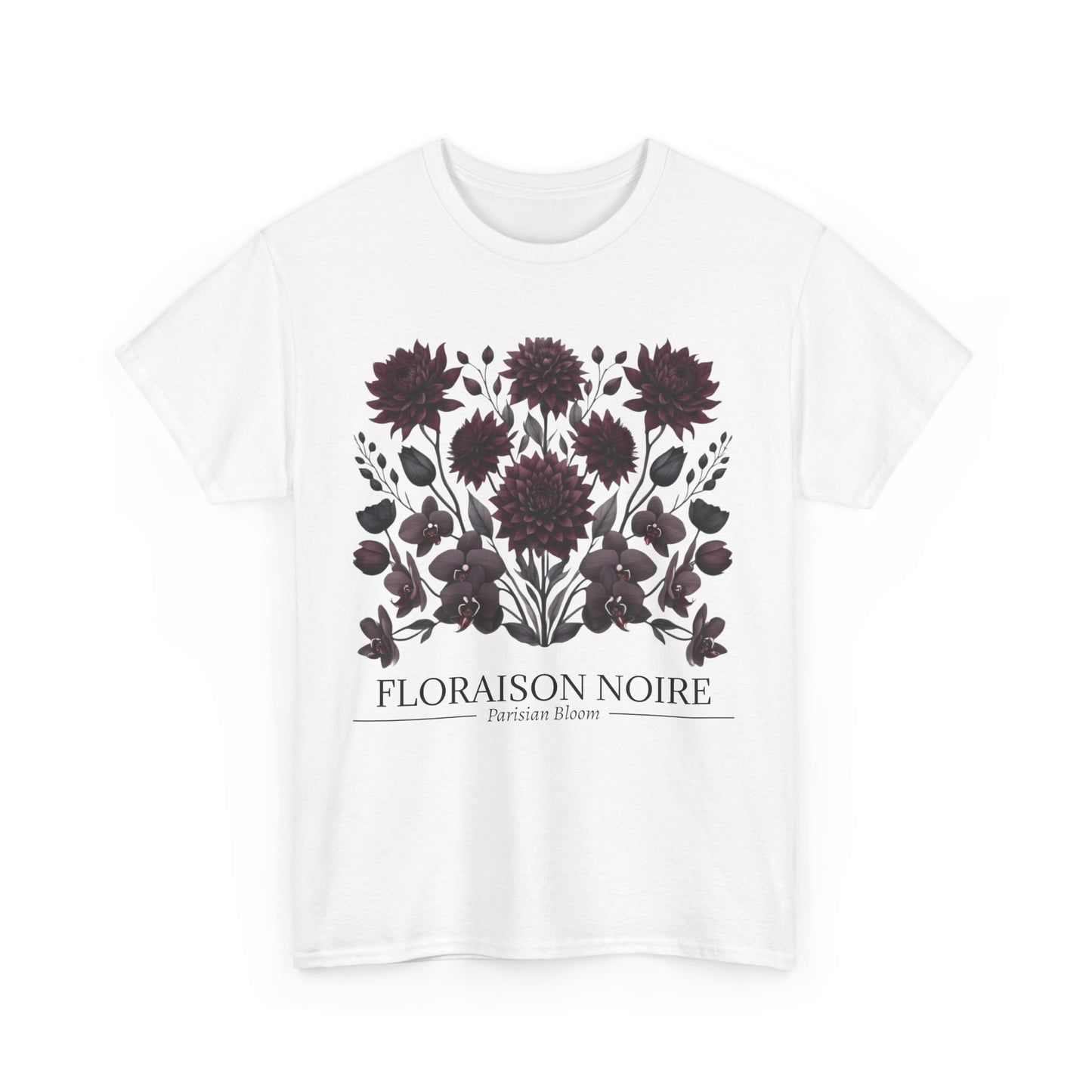 Floral Artwork Unisex Heavy Cotton Tee, Stylish T-Shirt for Garden Lovers, Casual Wear, Gift for Nature Enthusiasts, Floral Print Fashion